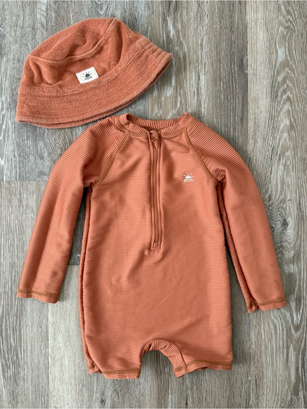 Little Co. by Lauren Conrad Kids Long-Sleeve One-Piece Sunsuit set in Rust